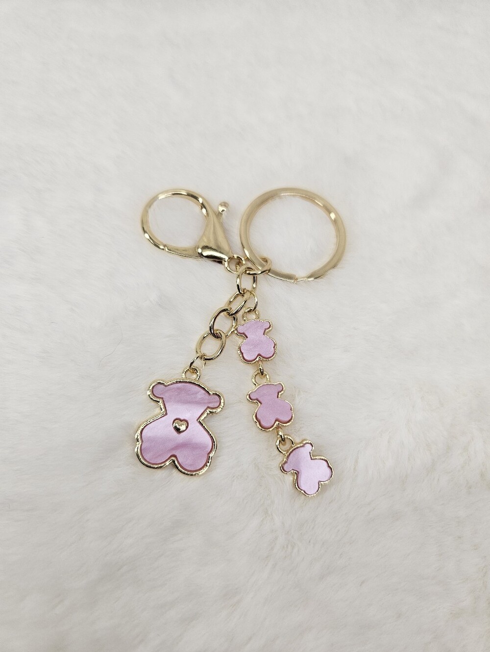 Teddy Bear And Babies Purse Charm Keychain